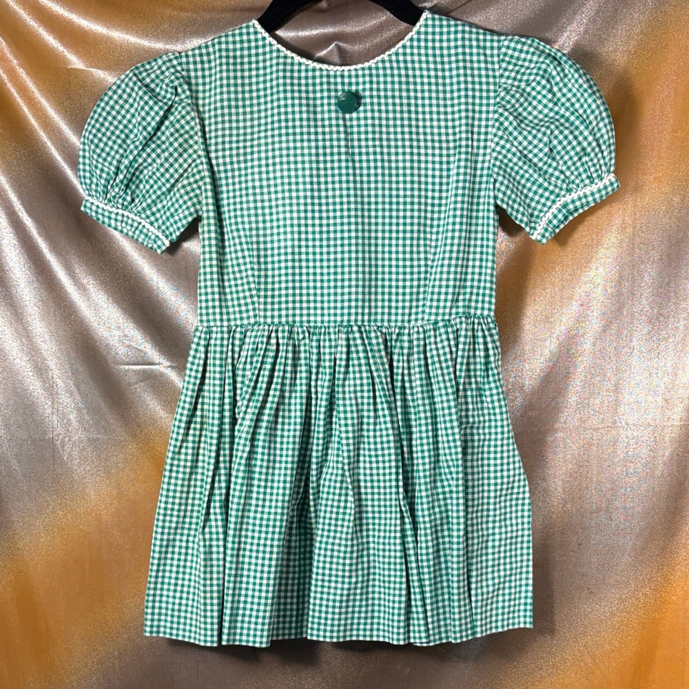 Vintage 50’s Green Gingham Kids Dress. 4t with 4” hem to make it longer GG